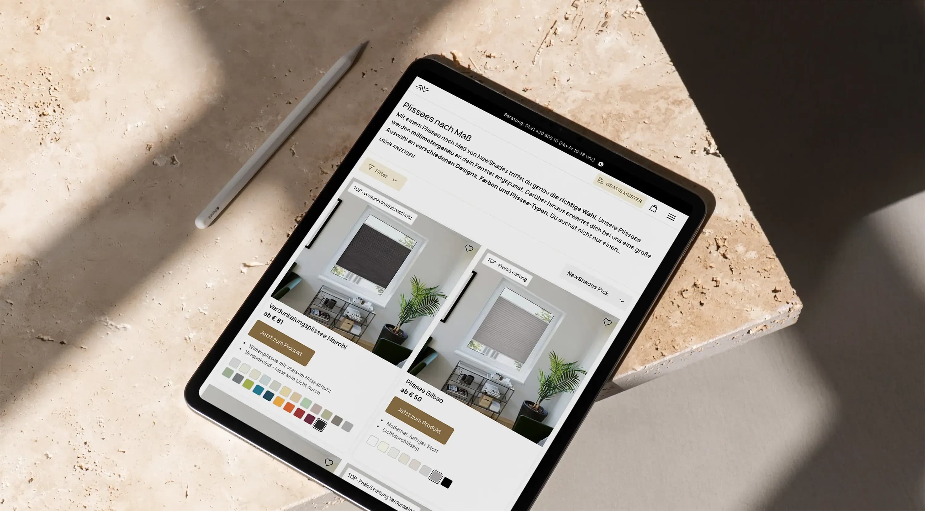 Newshades – Ansicht auf dem iPad
