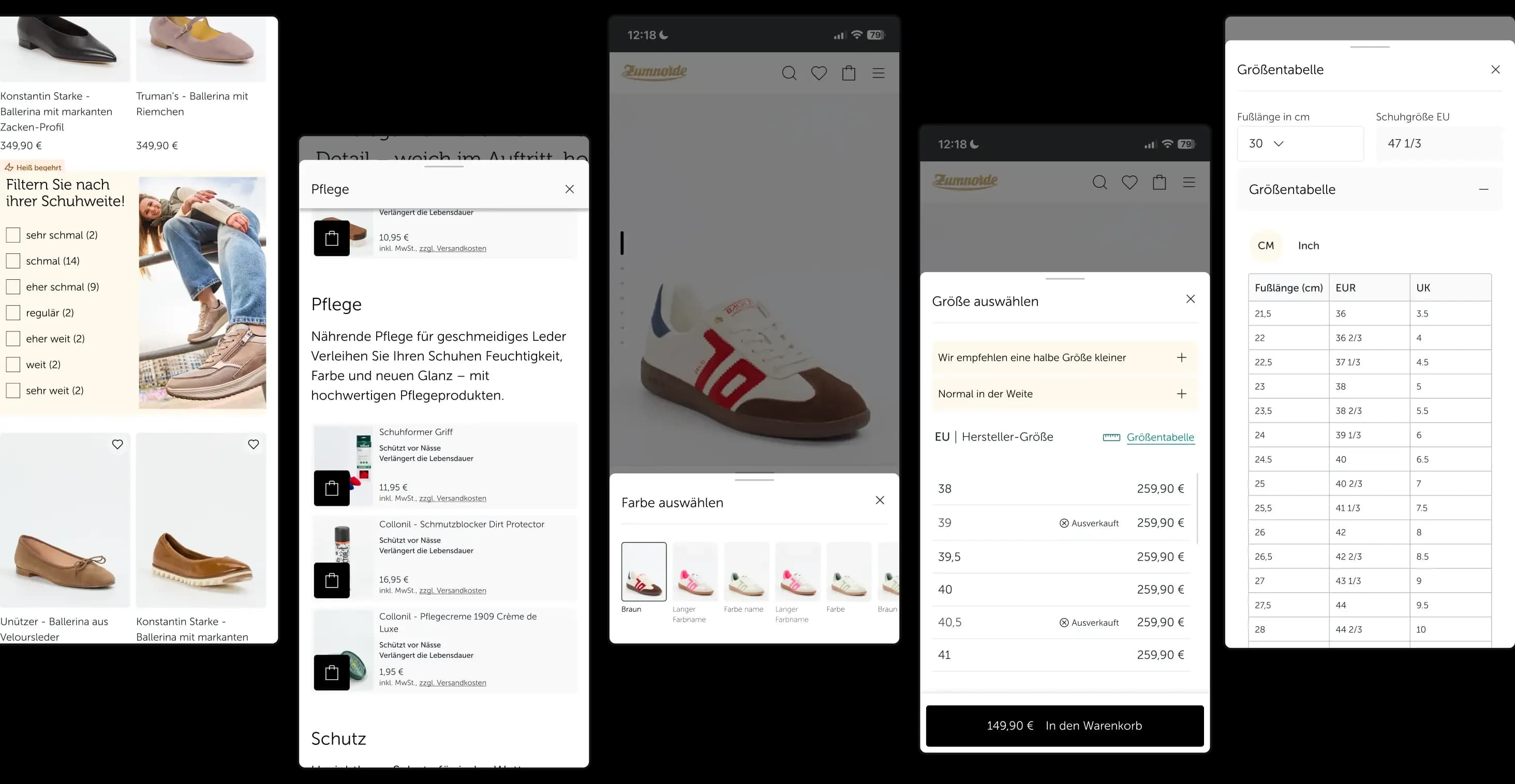 Zumnorde – mobile Ansicht des Onlineshops